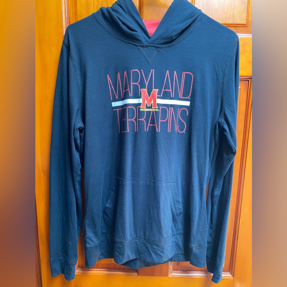 Maryland Terrapins UMD Terps Women's Recovery Line Em Up Pullover Hoodie Black L - Picture 2 of 13